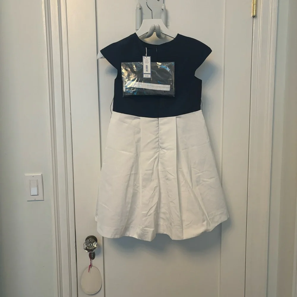 Jacadi Navy and White Formal Kids Dress